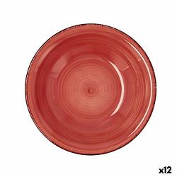 Foto van Diep bord quid vita keramisch rood (ø 21,5 cm) (12 stuks)