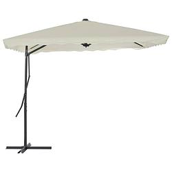 Foto van Vidaxl parasol met stalen paal 250x250 cm zandkleurig