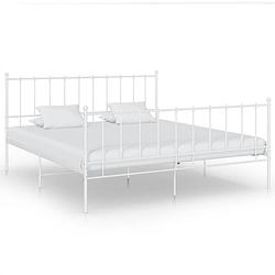 Foto van Vidaxl bedframe metaal wit 180x200 cm