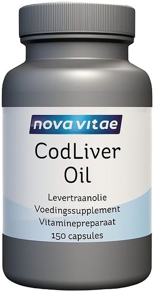 Foto van Nova vitae cod liver oil levertraanolie capsules 150st