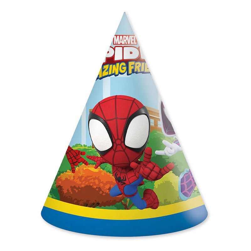 Foto van Globos papieren hoedjes fsc spidey, 6st.