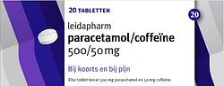 Foto van Leidapharm paracetamol coffeine tabletten 20st