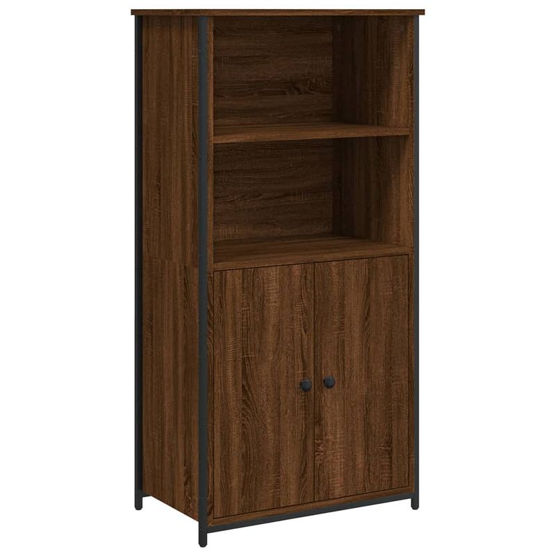 Foto van Vidaxl hoge kast 62x36x121,5 cm bewerkt hout bruin eikenkleur