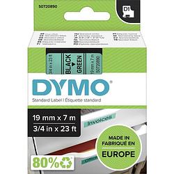 Foto van Dymo d1 tape 19 mm, zwart op groen