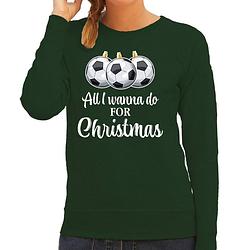 Foto van Foute voetbal kersttrui / sweater kerst groen voor dames xs - kerst truien