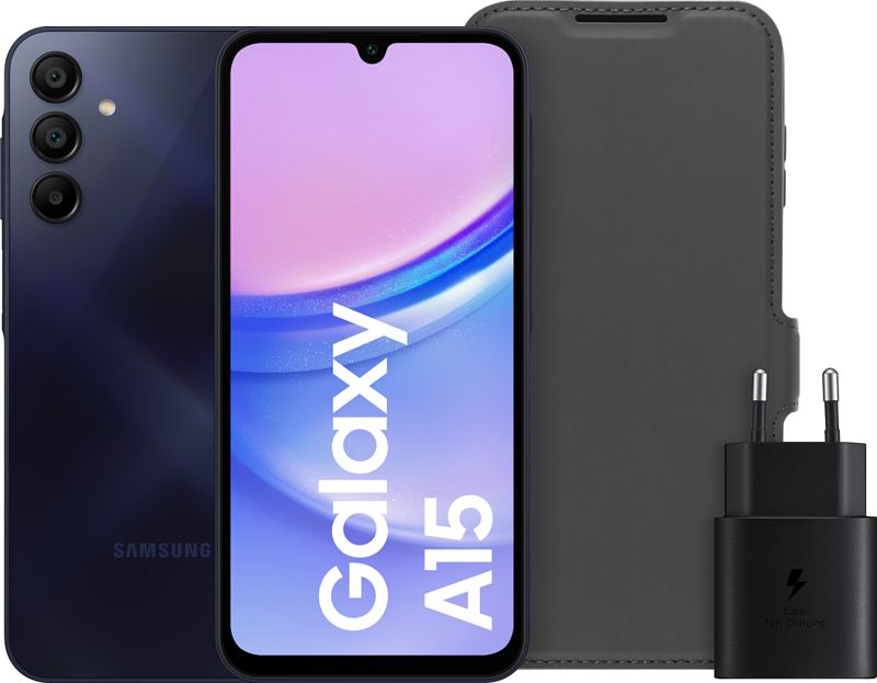 Foto van Samsung galaxy a15 128gb zwart 5g + accessoirepakket