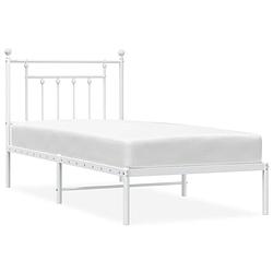 Foto van The living store klassiek bedframe - robuust metalen constructie - metalen latten en poten - extra opbergruimte -