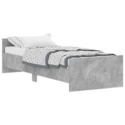 Foto van Vidaxl bedframe bewerkt hout betongrijs 75x190 cm small single