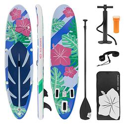 Foto van Opblaasbare stand up paddle board 320x82x15 cm blauw wit pvc