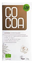 Foto van Cocoa kokos chocoladereep raw