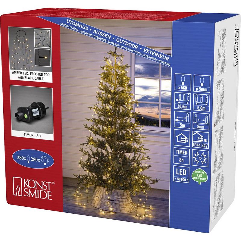 Foto van Konstsmide kerstboomverlichting boommantel led zwart 5,6 m