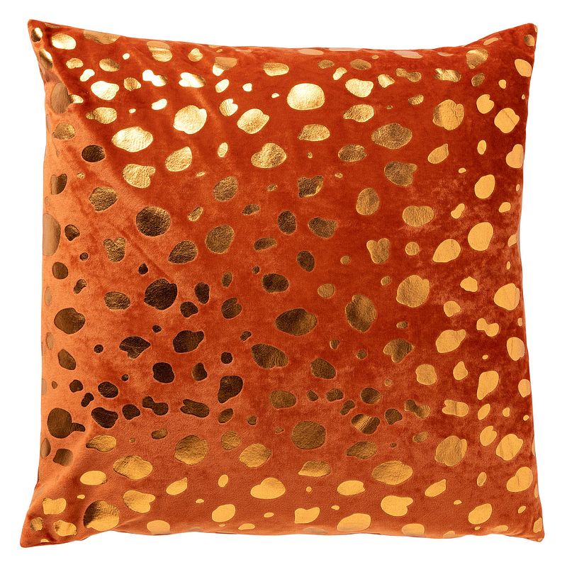 Foto van Dutch decor - tino - sierkussen velvet 45x45 cm potters clay - oranje