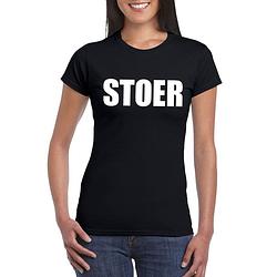 Foto van Stoer fun t-shirt zwart voor dames xs - feestshirts