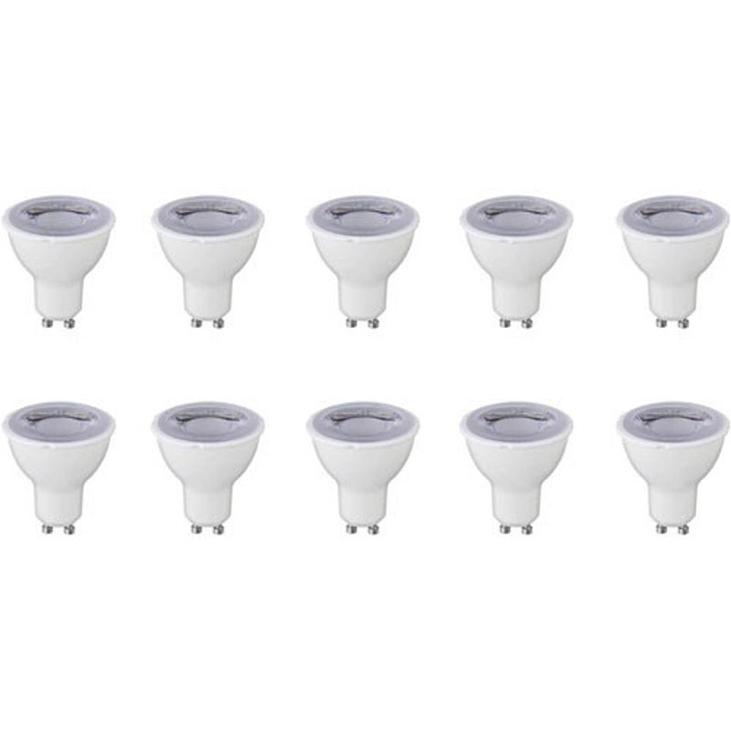 Foto van Led spot 10 pack - gu10 fitting - dimbaar - 6w - helder/koud wit 6400k