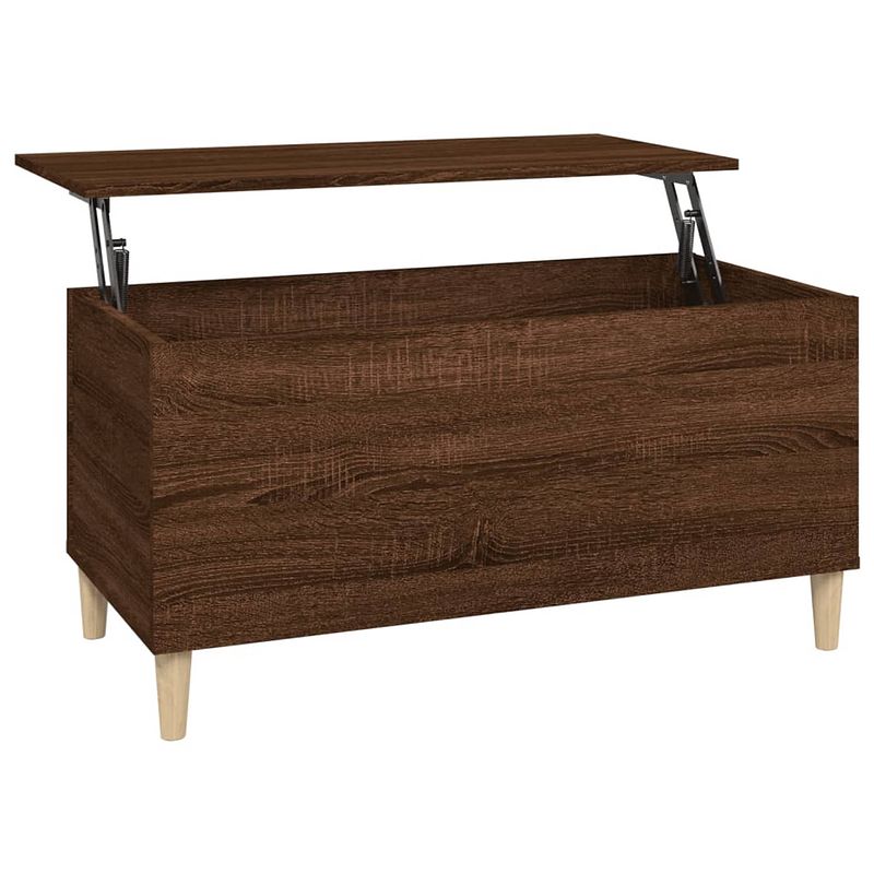 Foto van The living store salontafel lift top - bruineiken - 90 x 44.5 x 45 cm - duurzaam materiaal