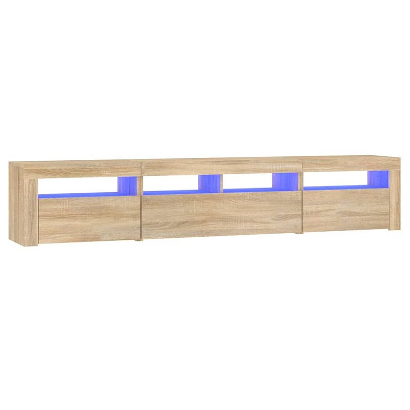 Foto van The living store tv-meubel - joy - hout - 210x35x40 cm - rgb led-verlichting