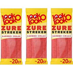 Foto van Look o look zure streken aardbei 3 x 20 stuks bij jumbo