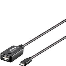 Foto van Renkforce usb-kabel usb 2.0 usb-c® stekker, usb-a bus 10.00 m zwart vergulde steekcontacten rf-5067256