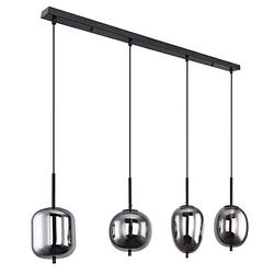 Foto van Industriële hanglamp blacky - l:100cm - e14 - metaal - zwart