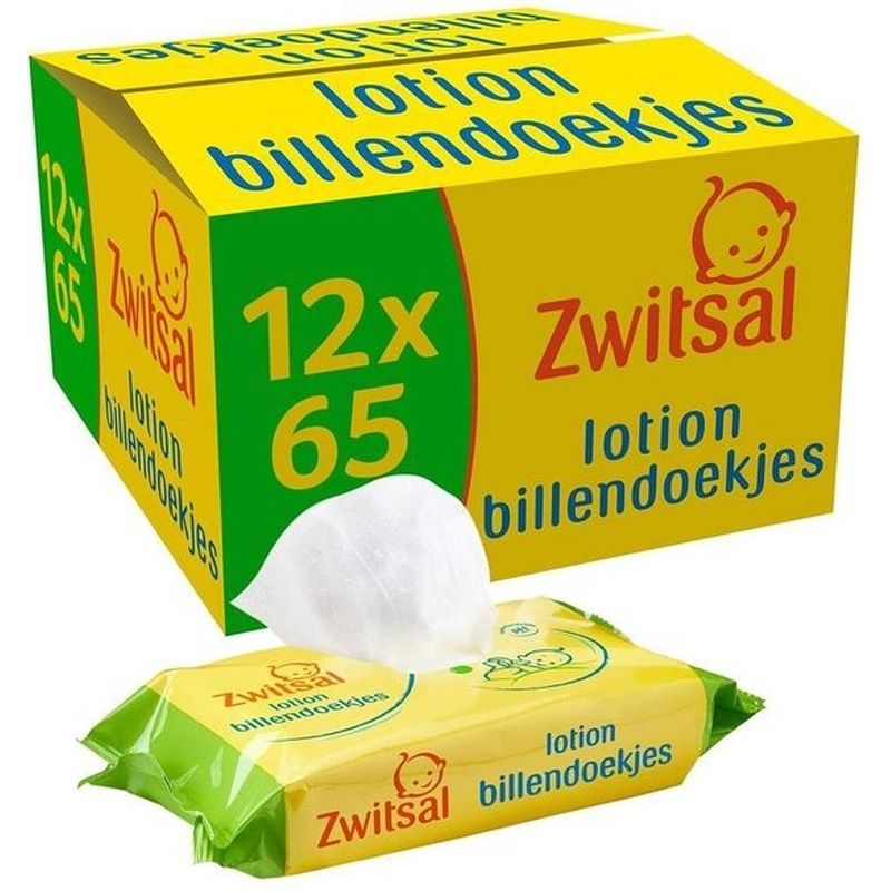 Foto van Zwitsal - billendoekjes lotion - 12 x 65 - 780 babydoekjes