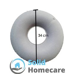 Foto van Solid homecare zitring aambeien kussen inclusief pompje grijs - 34 cm