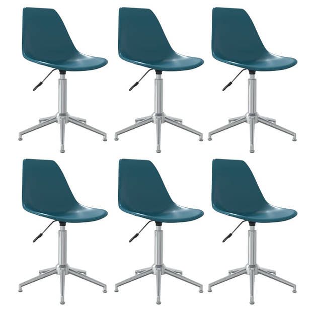 Foto van Vidaxl eetkamerstoelen draaibaar 6 st polypropeen turquoise