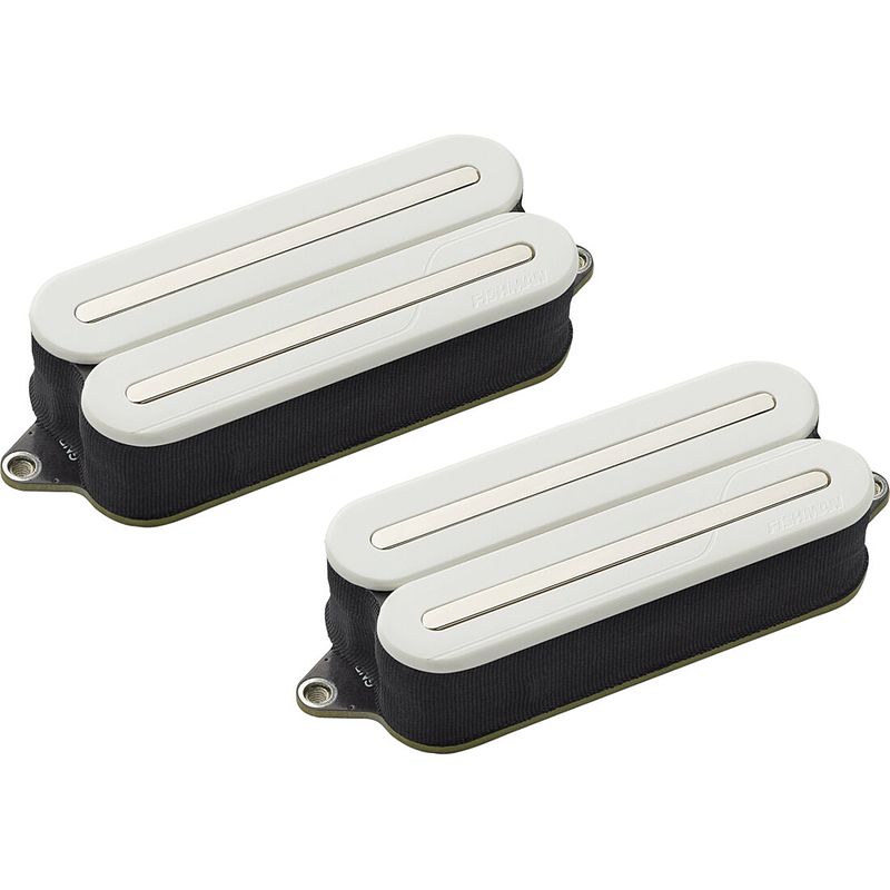 Foto van Fishman prf-mo7-swn fluence open core modern humbucker set 7-string white / nickle rails actieve elementenset