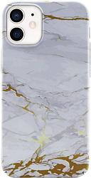 Foto van Bluebuilt grey marble hard case apple iphone 12 mini back cover