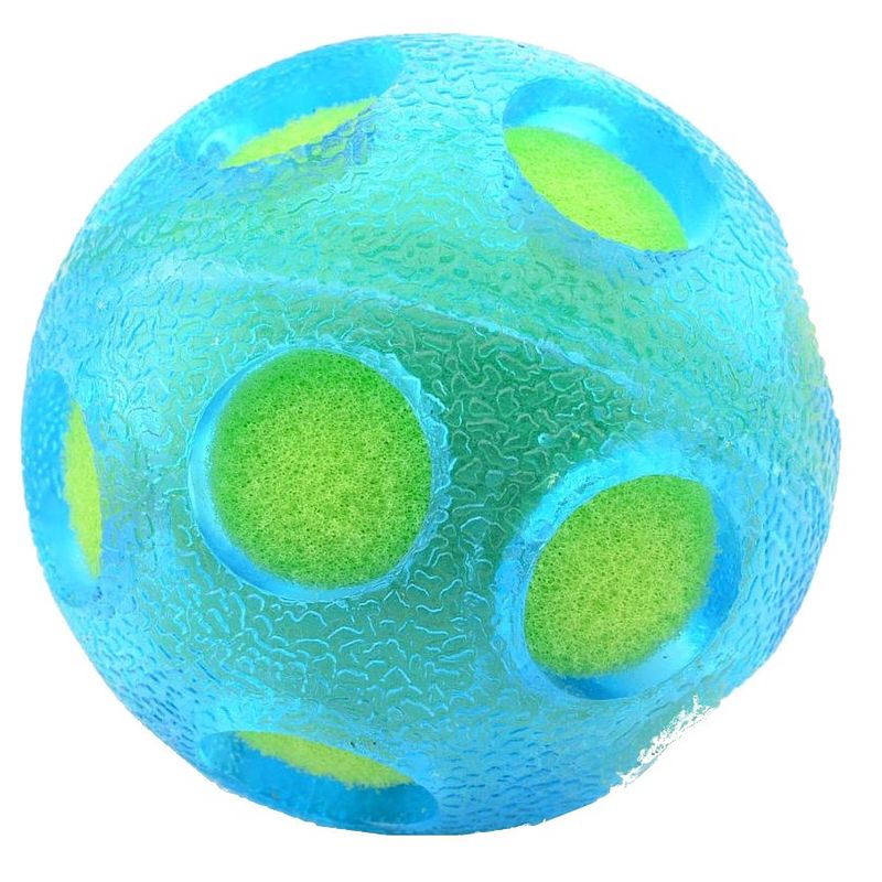 Foto van Johntoy sponge splash waterbal blauw/geel 7 cm