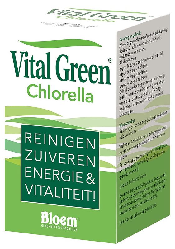 Foto van Vital green chlorella tabletten 1000st