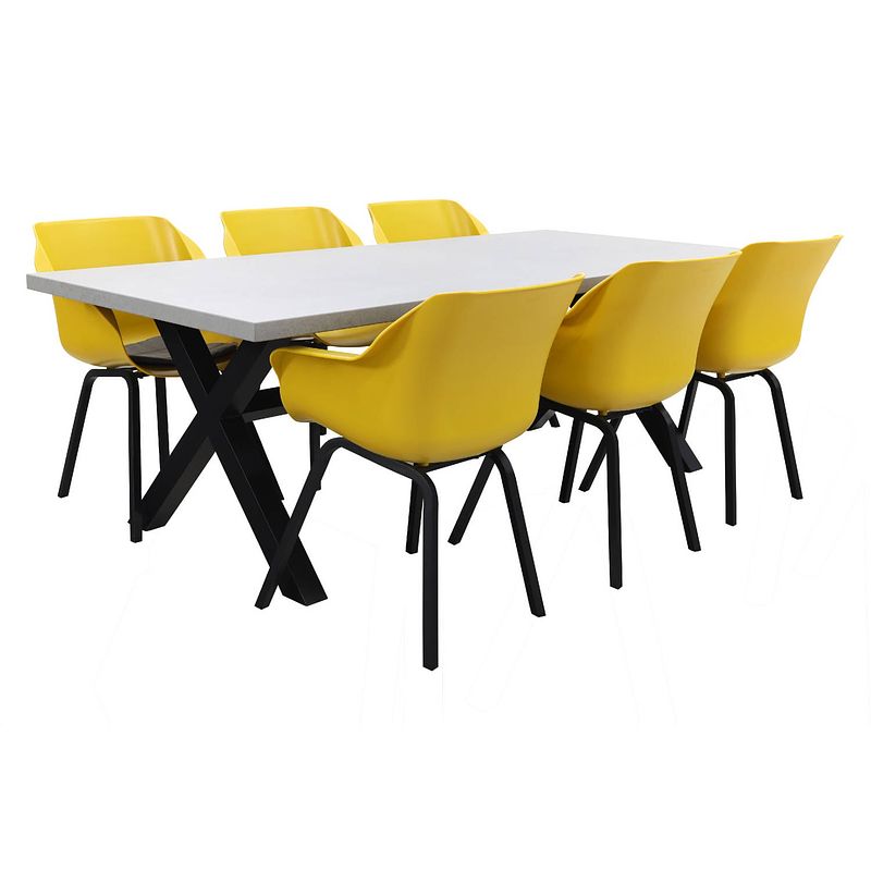 Foto van Hartman sophie element yellow/verona black 220 cm. tuinset - 7-delig