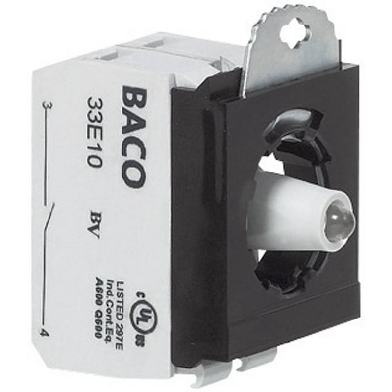 Foto van Baco 333eragl10 contactelement, led-element met bevestigingsadapter 1x no groen moment 24 v 1 stuk(s)