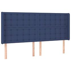 Foto van Vidaxl hoofdbord met randen 183x16x118/128 cm stof blauw