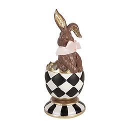Foto van Clayre & eef decoratie beeld konijn 19 cm bruin polyresin paasdecoratie bruin paasdecoratie