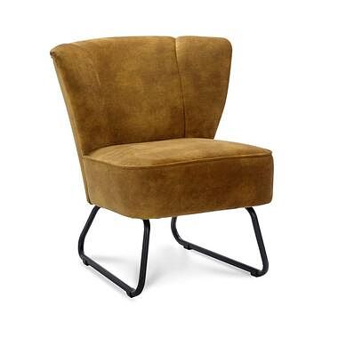 Foto van Fauteuil roby - velvet - goud - leen bakker