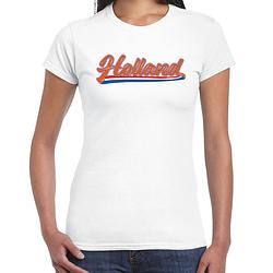 Foto van Wit fan shirt / kleding holland met nederlandse wimpel ek/ wk voor dames xl - feestshirts