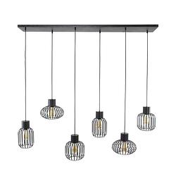 Foto van Giga meubel - hanglamp - metal mix charcoal - 6-lichts - 8kg