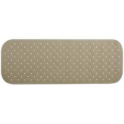 Foto van Msv douche/bad anti-slip mat badkamer - rubber - beige - 36 x 97 cm - badmatjes