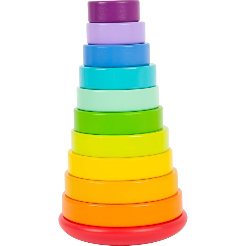 Foto van Small foot regenboog stapeltoren junior 24 cm hout