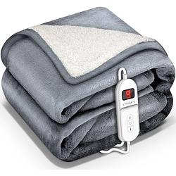 Foto van Sinnlein- elektrische deken met automatische uitschakeling, lichtgrijs, 160x120 cm, warmtedeken met 9 temperatuurnive...