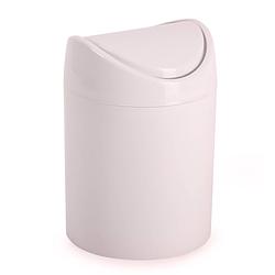 Foto van Plasticforte mini prullenbakje - roze - kunststof - met klepdeksel - keuken aanrecht model - 1,4 liter - 12 x 17 cm - pr