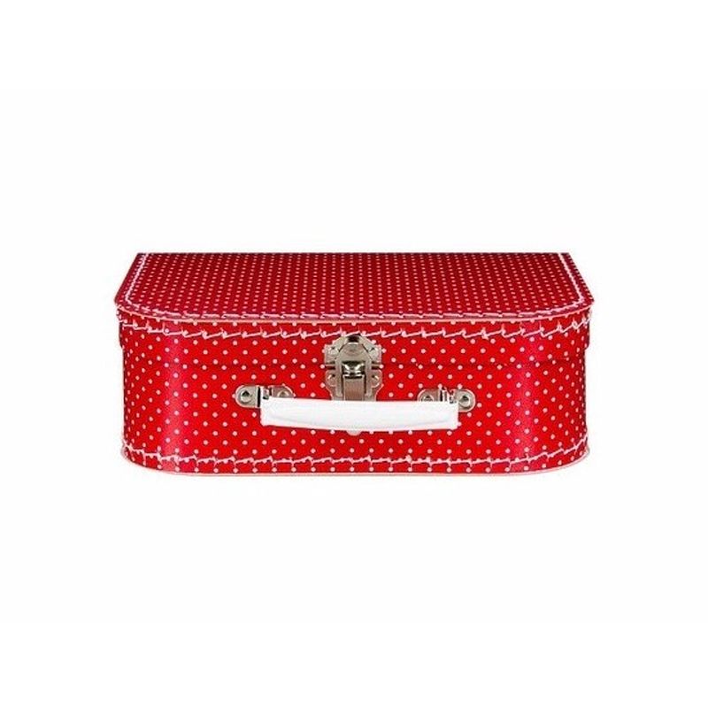 Foto van Kinderkoffertje rood polka dot 25 cm - kinderkoffers