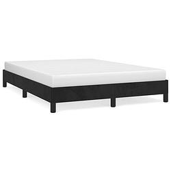 Foto van The living store bedframe - zwart fluwelen - 203 x 143 x 25 cm - ondersteunende poten - multiplex lattenbodem - the