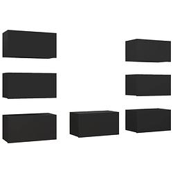Foto van Vidaxl tv-meubelen 7 st 30,5x30x60 cm spaanplaat zwart