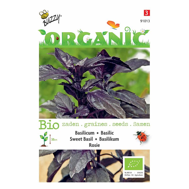 Foto van Buzzy - 5 stuks organic basilicum rosie (skal 14725) tuinplus