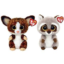 Foto van Ty - knuffel - beanie boo's - bush baby galago & racoon