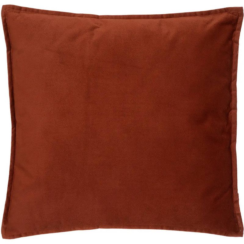 Foto van Atmosphera bank/sierkussens huiskamer sophia - 45 x 45 cm - terracotta - polyester - met rits - sierkussens