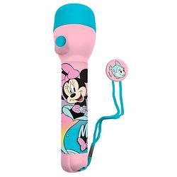 Foto van Disney minnie mouse kinder zaklamp/leeslamp - roze/blauw - kunststof - 16 x 4 cm - kinder zaklampen