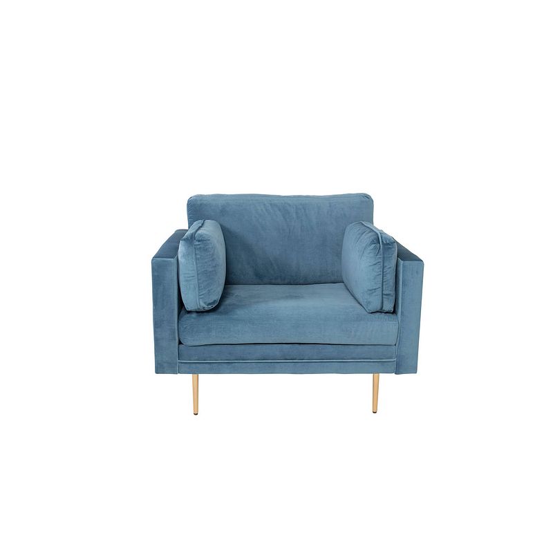 Foto van Boom fauteuil velours blauw.