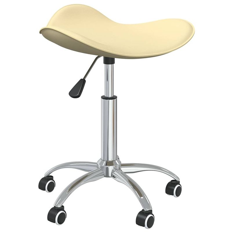 Foto van The living store draaibare eetkamerstoelen - crème - 44x44x(46-57)cm - kunstleer